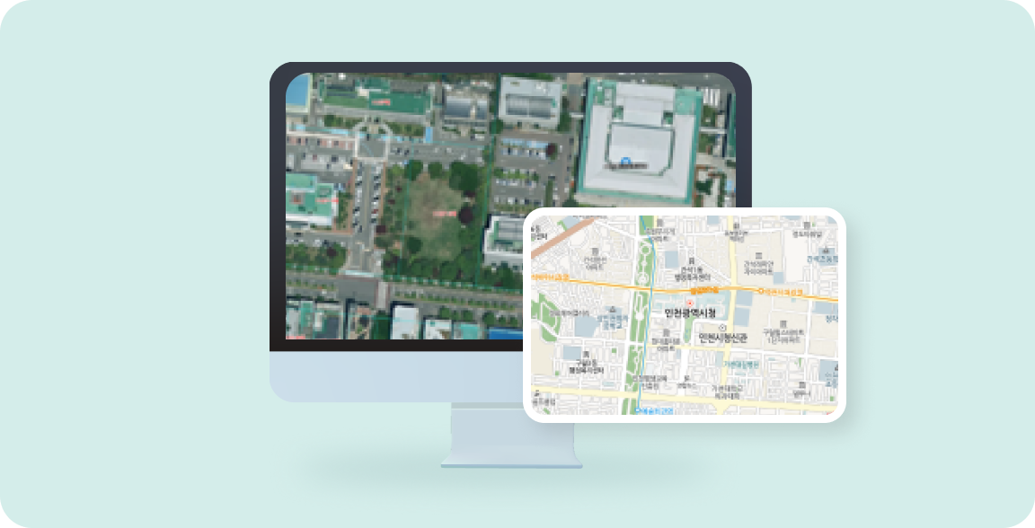 직관적 2D/3D 지도 이미지